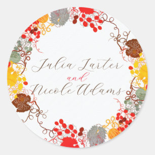 Sticker Rond Mariage Français Kissed Sweet Berry Raisins
