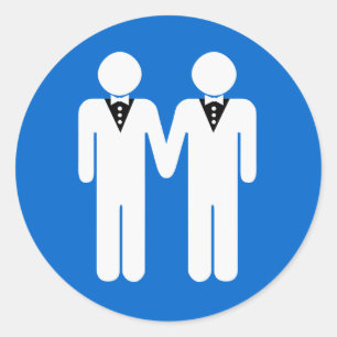 STICKER ROND MARIAGE GAY TOPPER