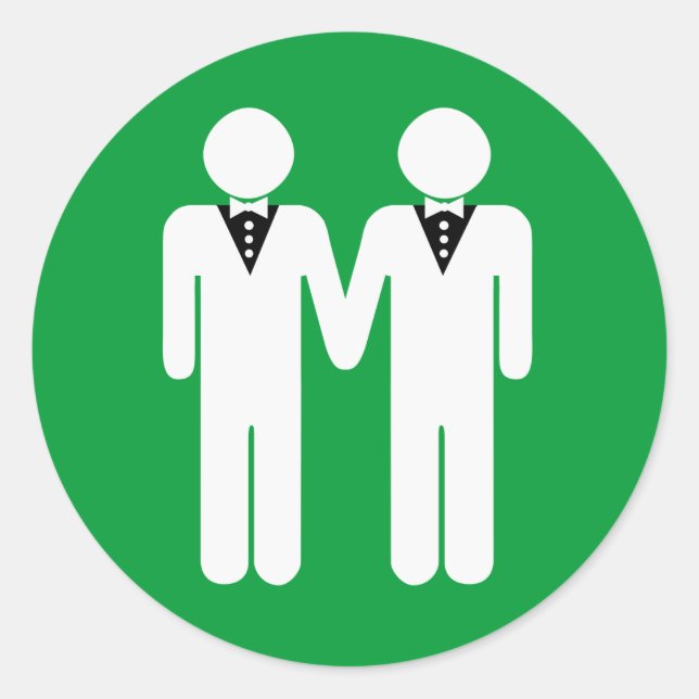 STICKER ROND MARIAGE GAY TOPPER (Devant)