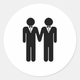 STICKER ROND MARIAGE GAY TOPPER