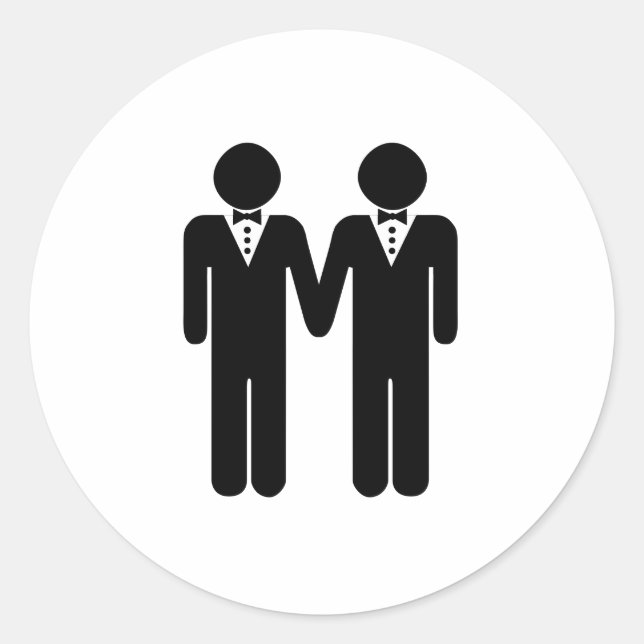STICKER ROND MARIAGE GAY TOPPER (Devant)