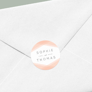 Sticker Rond Mariage géométrique en couche de plage