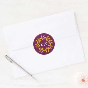 Sticker Rond Mariage Gold Leaf