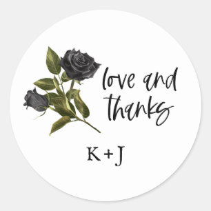 Sticker Rond Mariage gothique Rose Favoriser Blanc