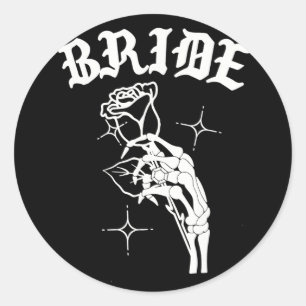 Sticker Rond Mariage gothique Squelette mariée Éffrayante Hallo