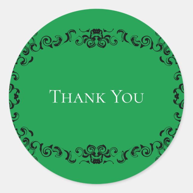 Sticker Rond Mariage gothique vert et noir (Devant)