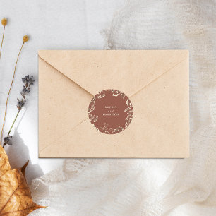 Sticker Rond Mariage Gypsophila Terracotta