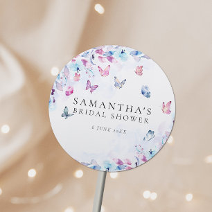 Sticker Rond Mariage He Gives Me Butterflies Shower