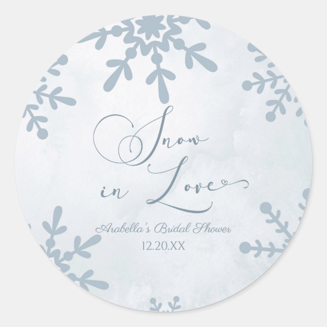 Sticker Rond Mariage Hivernal sous la Neige Rêve de Fête de Fia (Devant)