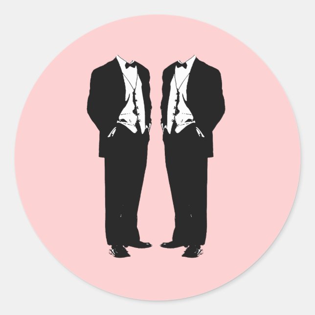 Sticker Rond Mariage homosexuel (Devant)