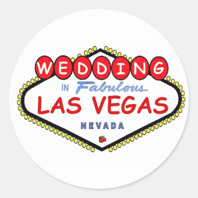 Sticker Rond MARIAGE In Fabulous Las Vegas Cherry logo autocoll (Devant)