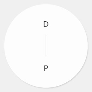 Sticker Rond Mariage initial vertical simple