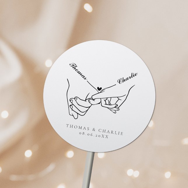 Sticker Rond Mariage minimal simple (Créateur téléchargé)