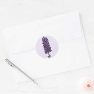 Sticker Rond Mariage minimaliste de larkspur violet