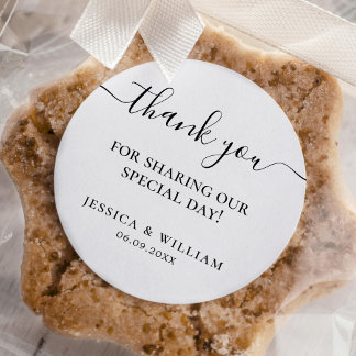 Sticker Rond Mariage minimaliste de Merci
