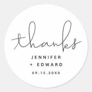 Sticker Rond Mariage minimaliste de script simple