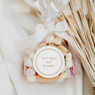 Sticker Rond Mariage minimaliste d'or favorise les sceaux d'env