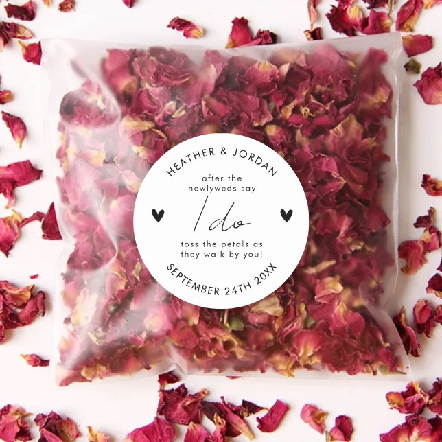 Sticker Rond Mariage minimaliste Jetez-moi Confetti Favoriser (Créateur téléchargé)