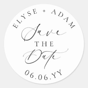 Sticker Rond Mariage minimaliste moderne Ellesmere Enregistrer 