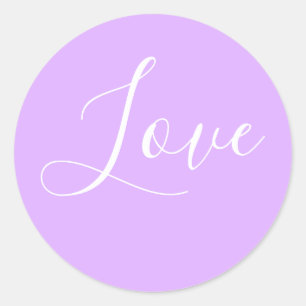 Sticker Rond Mariage minimaliste Pastel Mauve couleur solide pe