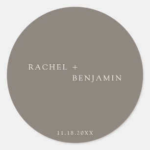 Sticker Rond Mariage minimaliste traditionnel simple ivoire tau