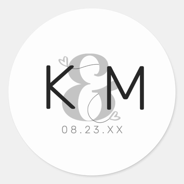 Sticker Rond Mariage moderne décoratif ID887 (Devant)