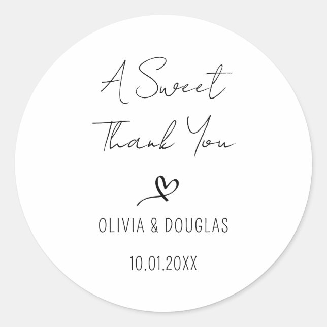 Sticker Rond Mariage moderne favorise Anniversaire Cadeau Fianç (Devant)