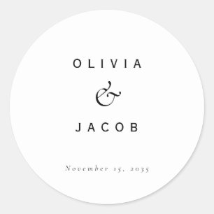 Sticker Rond Mariage moderne minimaliste