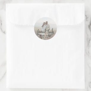 Sticker Rond Mariage Moderne Photo Minimaliste