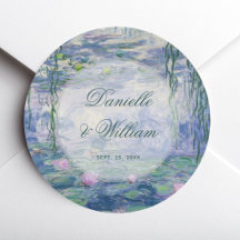 Mariage Monet Fleurs de Nénuphars Écriture Élégant