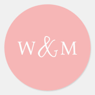 Sticker Rond Mariage monogramme moderne simple et élégant