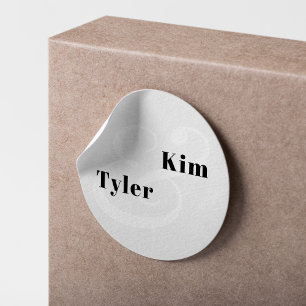 Sticker Rond Mariage monogramme simple moderne