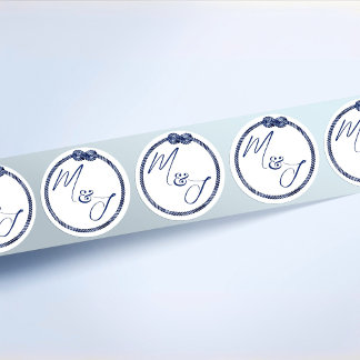 Sticker Rond Mariage nautique côtier