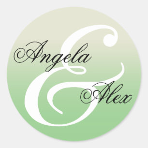 Sticker Rond Mariage Ombre Vert Epingle