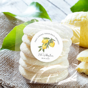 Sticker Rond Mariage ou Fête des mariées de citrons de taille p