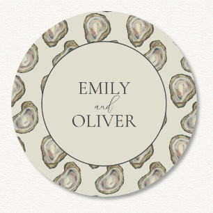 Sticker Rond Mariage Oyster Shells