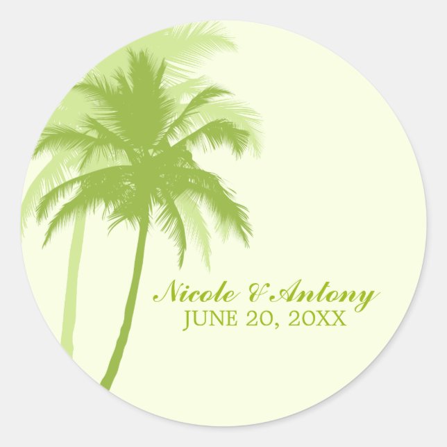 Sticker Rond Mariage Palm Trees (Devant)