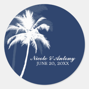 Sticker Rond Mariage Palm Trees