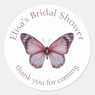 Sticker Rond Mariage Papillons Élégants Fête Prénuptiale SUR ME