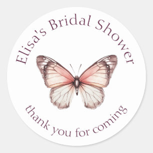 Sticker Rond Mariage Papillons Élégants Fête Prénuptiale SUR ME