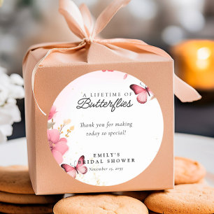 Sticker Rond Mariage papillons pour toute une vie