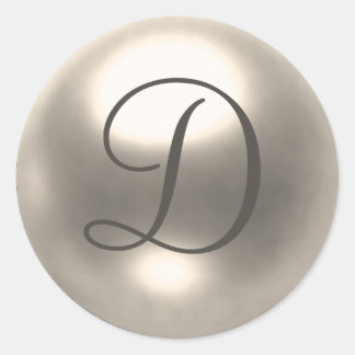 Sticker Rond Mariage Pearl D monogramme