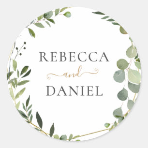 Sticker Rond Mariage personnalisé Géométrique