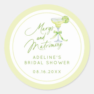 Sticker Rond Mariage personnalisé Margs et Matrimony Shower