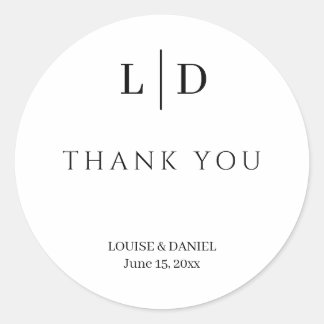 Sticker Rond Mariage personnalisé minimal et simple