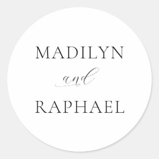 Sticker Rond Mariage personnalisé minimaliste simple