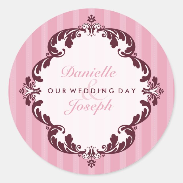 Sticker Rond MARIAGE PERSONNALISÉ SEAL :: luxueux luxe 2 (Devant)