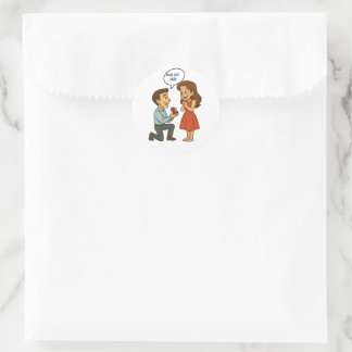 Sticker Rond Mariage personnalisé sur mesure Veux-tu m'épouser 