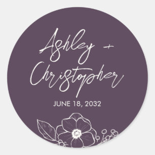 Sticker Rond Mariage pourpre de plante végétale végétale végéta