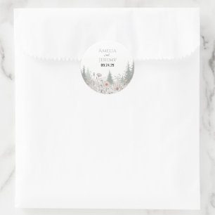 Sticker Rond Mariage Prairie de la Forêt